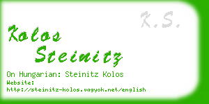 kolos steinitz business card